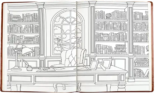 Illustrazione floreale da colorare del Reading Journal