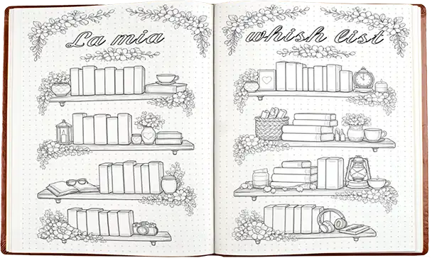 Wish List floreale del Reading Journal